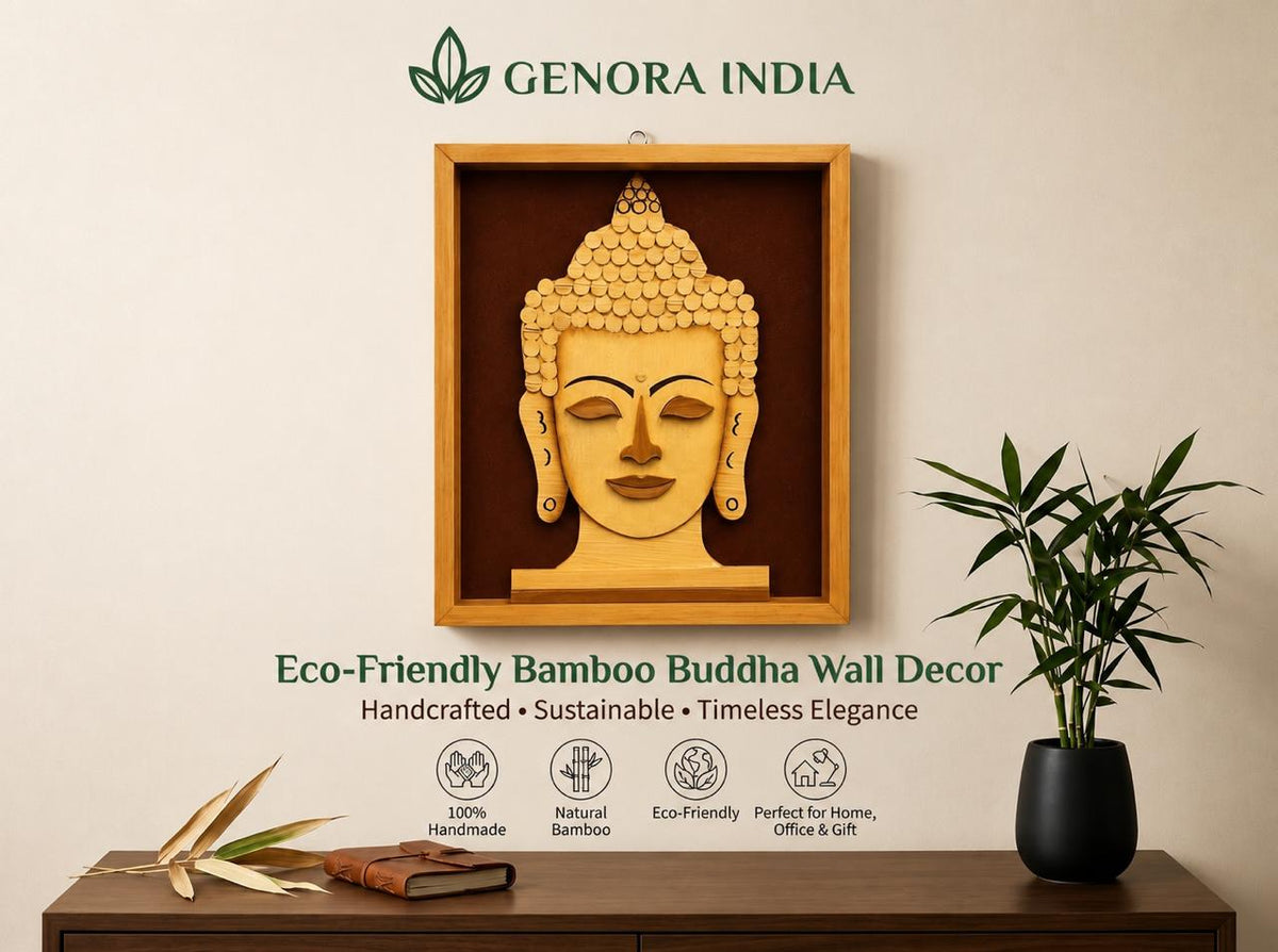 Premium Wooden Buddha Face Wall Art – Handcrafted Wooden Wall Hanging Décor for Home & Office