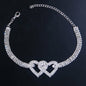 Double Heart Anklet Bracelet for Women Beach Ankles Jewelry