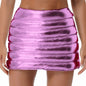 Womens Lightweight Metallic Shiny Skirts Winter Warm A-Line Mini