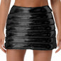 Womens Lightweight Metallic Shiny Skirts Winter Warm A-Line Mini