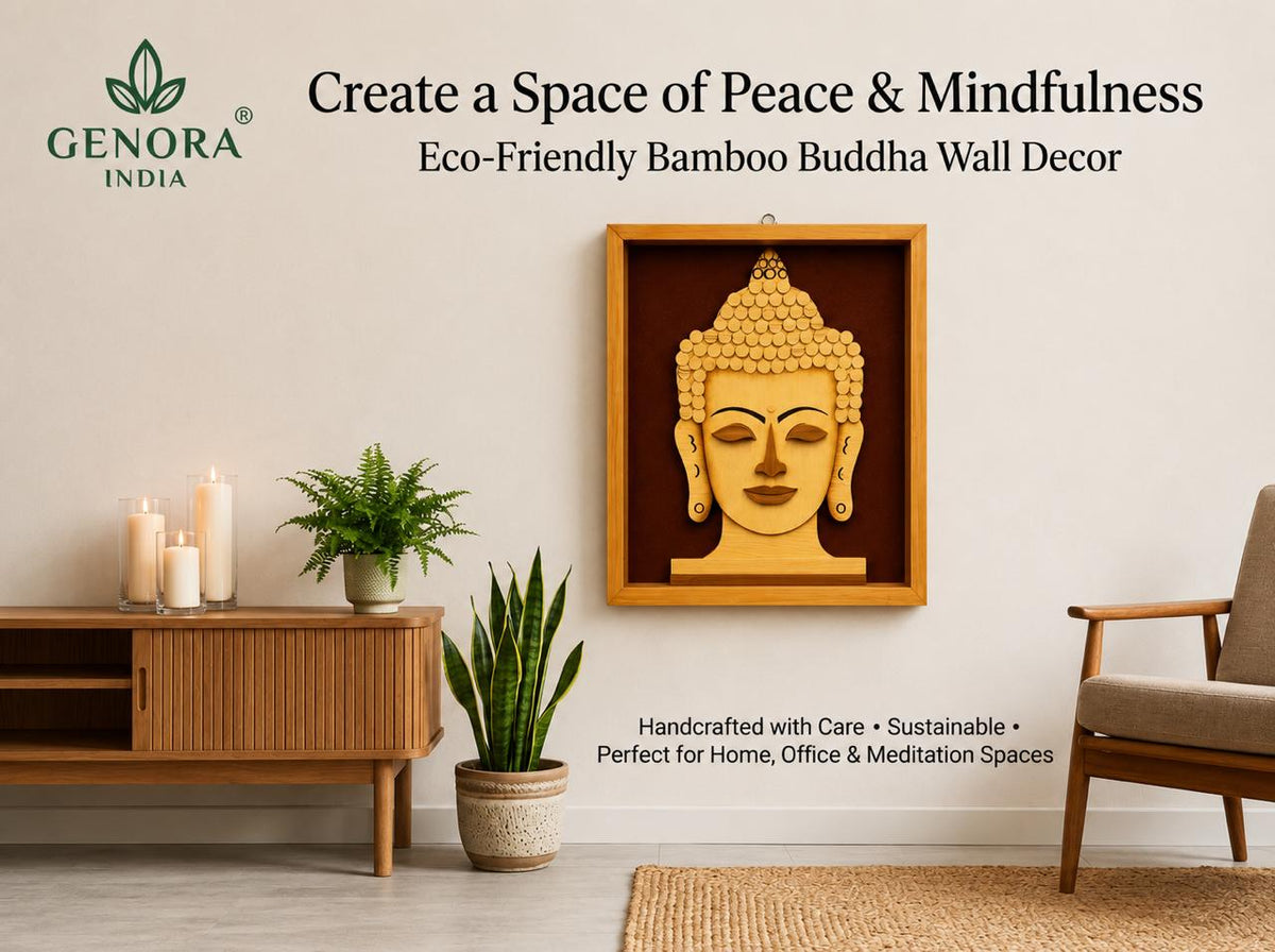 Premium Wooden Buddha Face Wall Art – Handcrafted Wooden Wall Hanging Décor for Home & Office